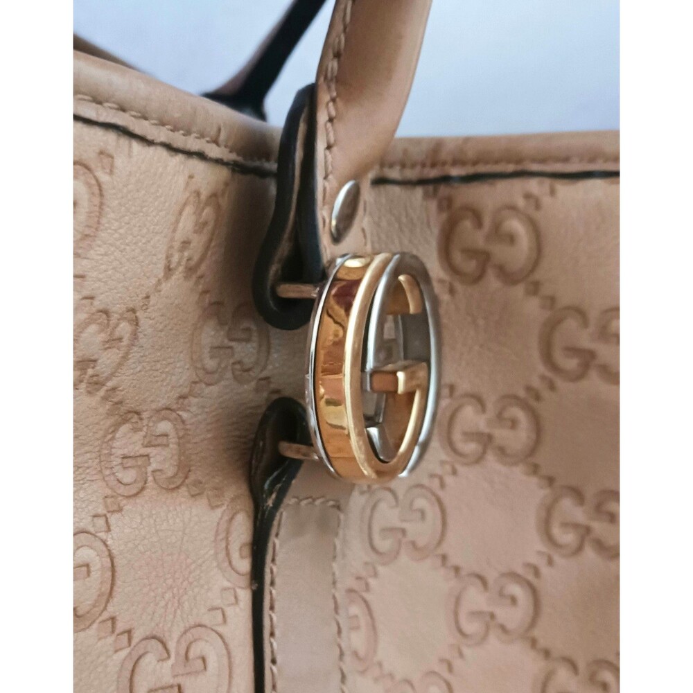 GUCCI GG Twins Guccissima Tan Brown Leather 232956 Tote Bag Made in Italy - Picture 3 of 16